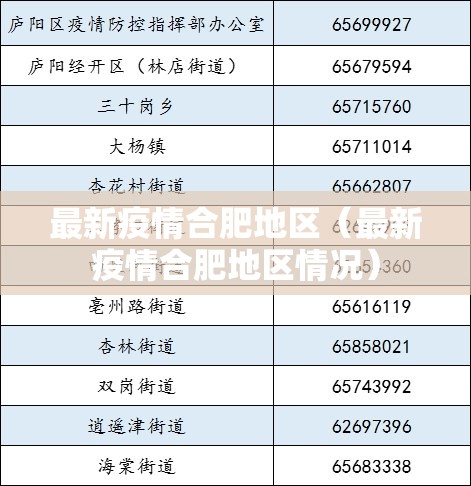 最新疫情合肥地区（最新疫情合肥地区情况）