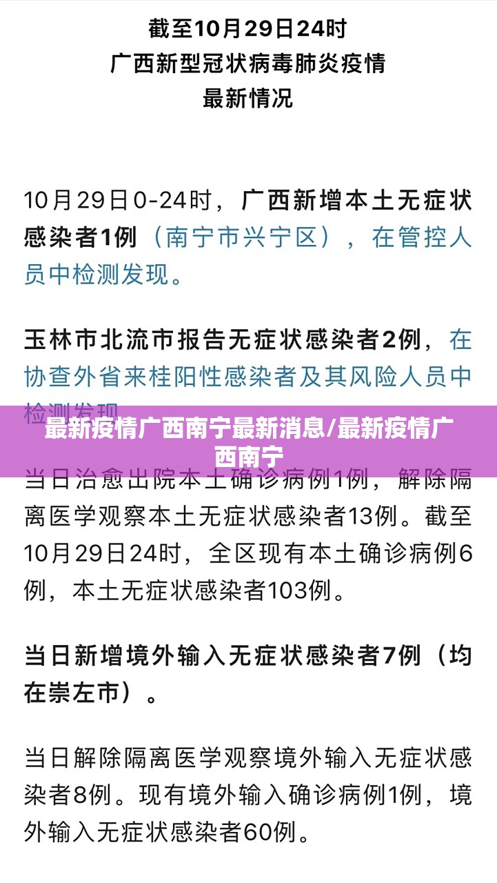 最新疫情广西南宁最新消息/最新疫情广西南宁