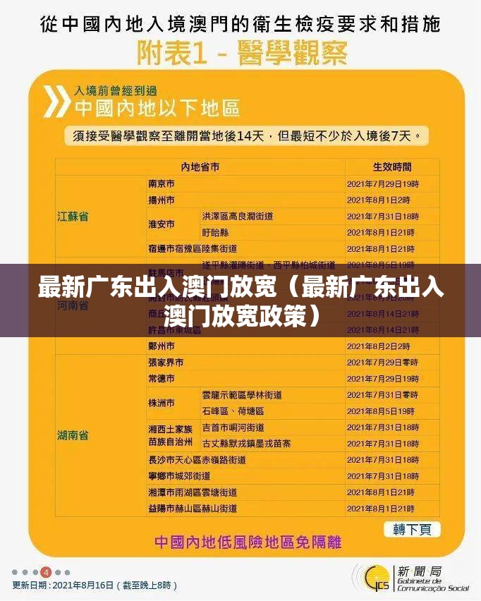 最新广东出入澳门放宽（最新广东出入澳门放宽政策）