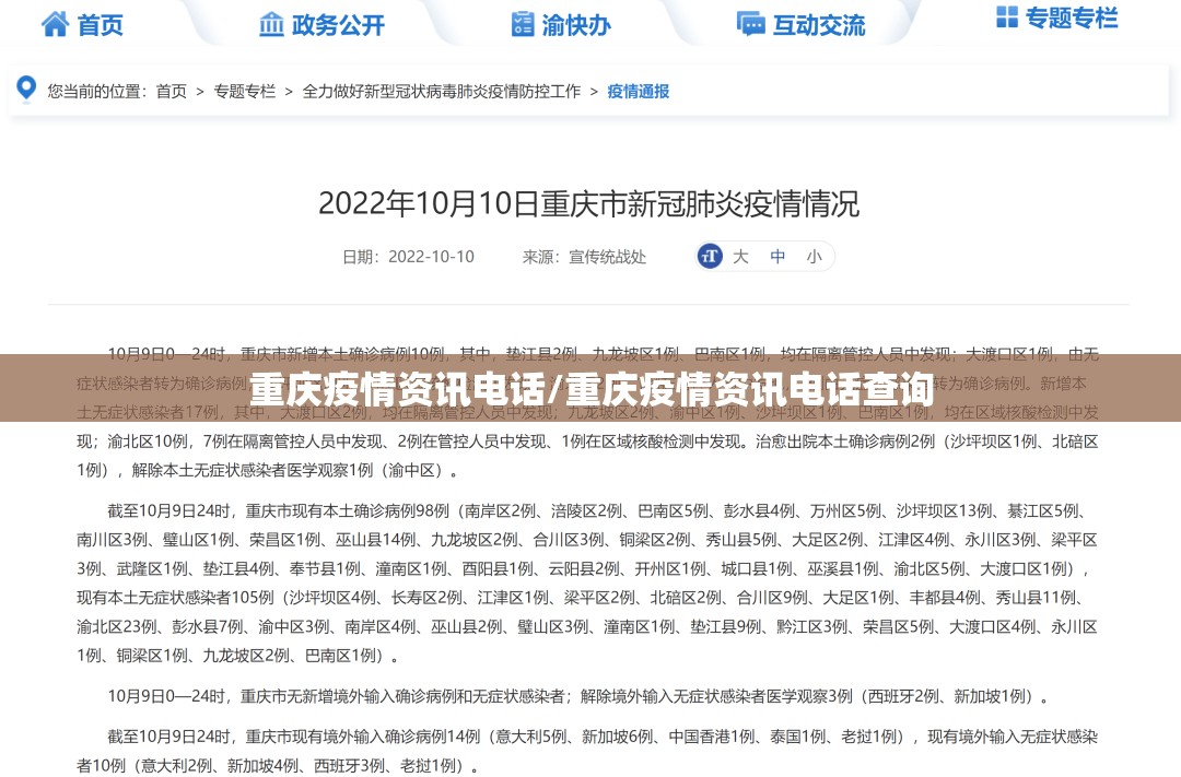 重庆疫情资讯电话/重庆疫情资讯电话查询