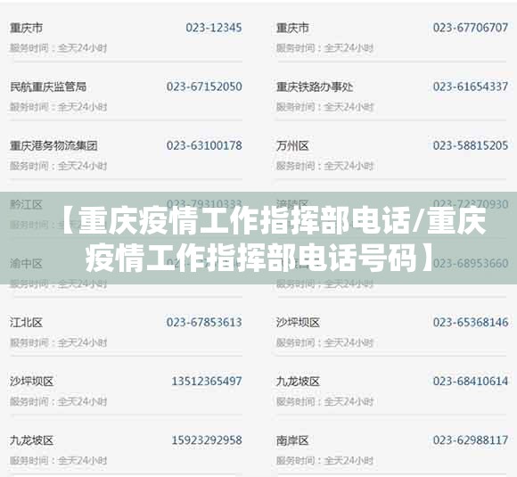 【重庆疫情工作指挥部电话/重庆疫情工作指挥部电话号码】