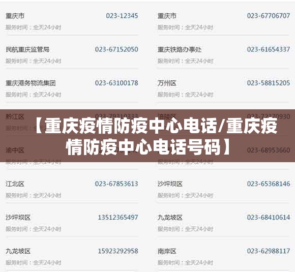 【重庆疫情防疫中心电话/重庆疫情防疫中心电话号码】