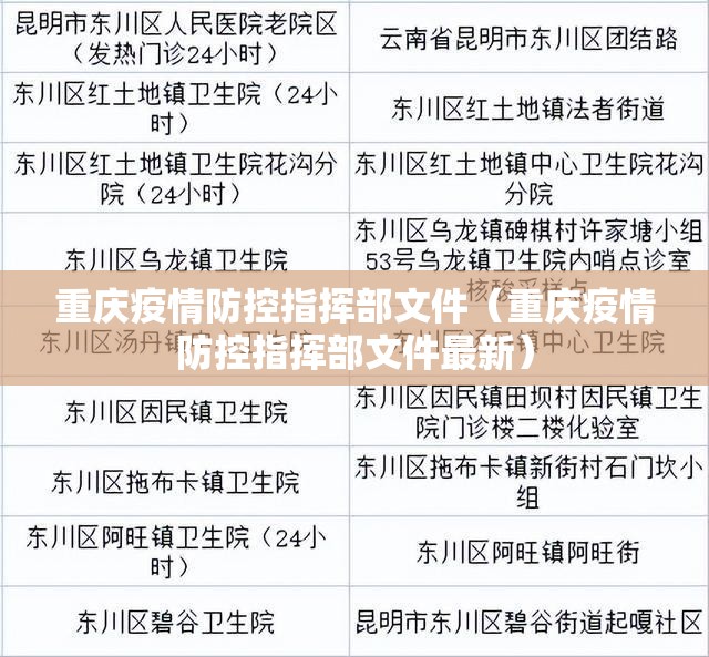 重庆疫情防控指挥部文件（重庆疫情防控指挥部文件最新）