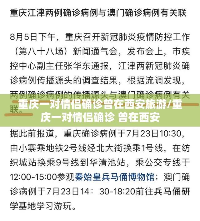 重庆一对情侣确诊曾在西安旅游/重庆一对情侣确诊 曾在西安