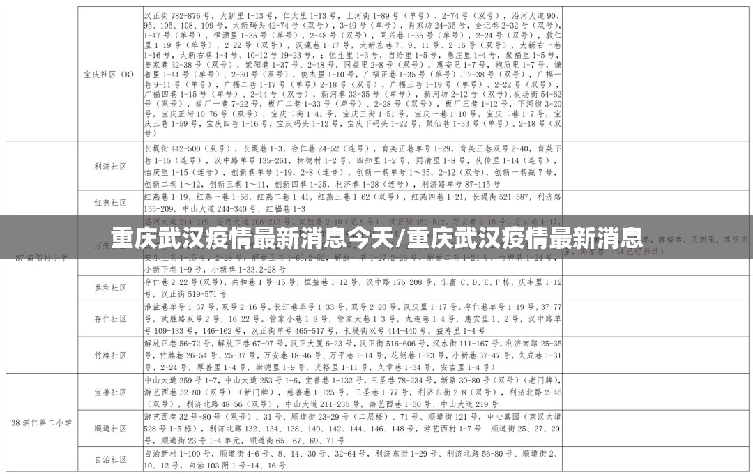 重庆武汉疫情最新消息今天/重庆武汉疫情最新消息