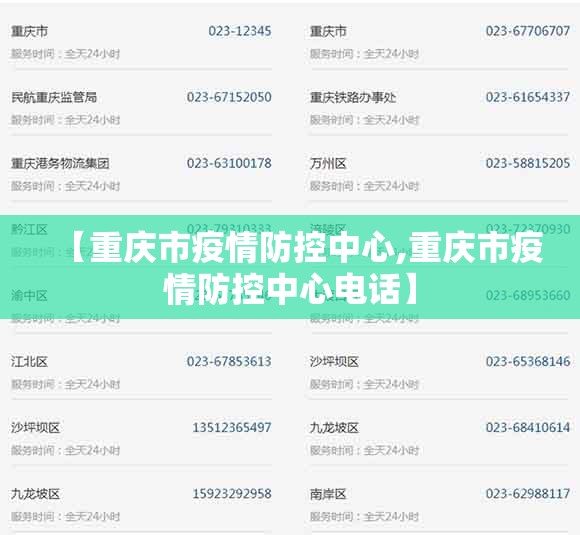 【重庆市疫情防控中心,重庆市疫情防控中心电话】