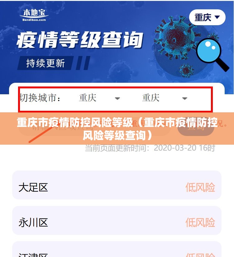 重庆市疫情防控风险等级（重庆市疫情防控风险等级查询）
