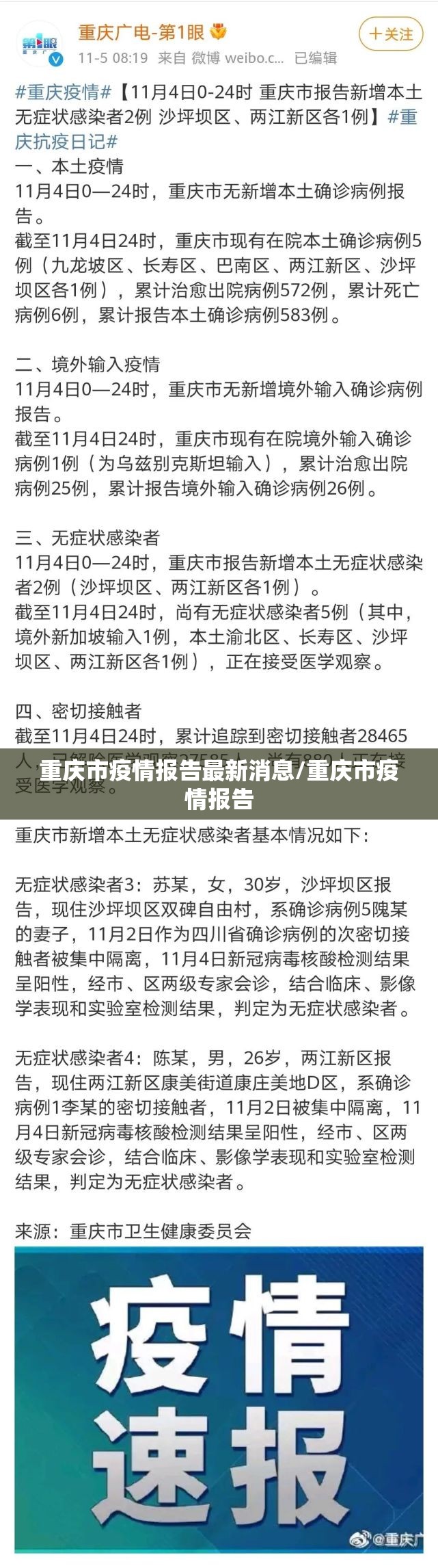 重庆市疫情报告最新消息/重庆市疫情报告