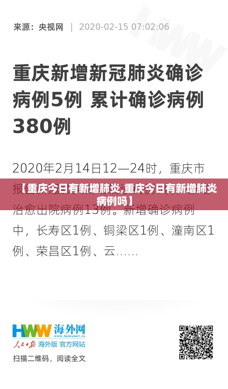 【重庆今日有新增肺炎,重庆今日有新增肺炎病例吗】