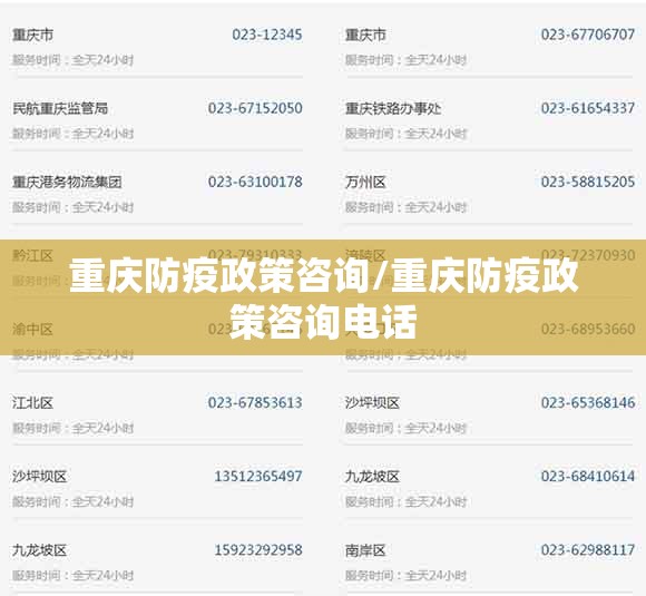 重庆防疫政策咨询/重庆防疫政策咨询电话