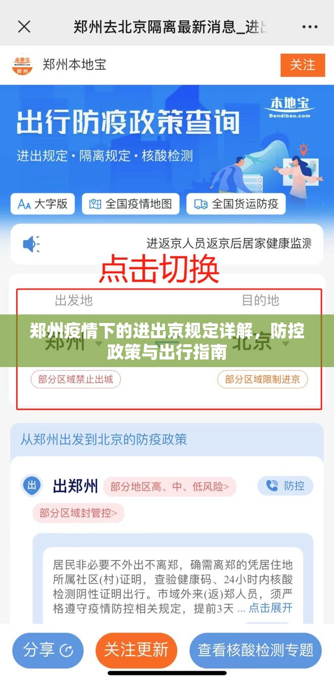 郑州疫情下的进出京规定详解，防控政策与出行指南
