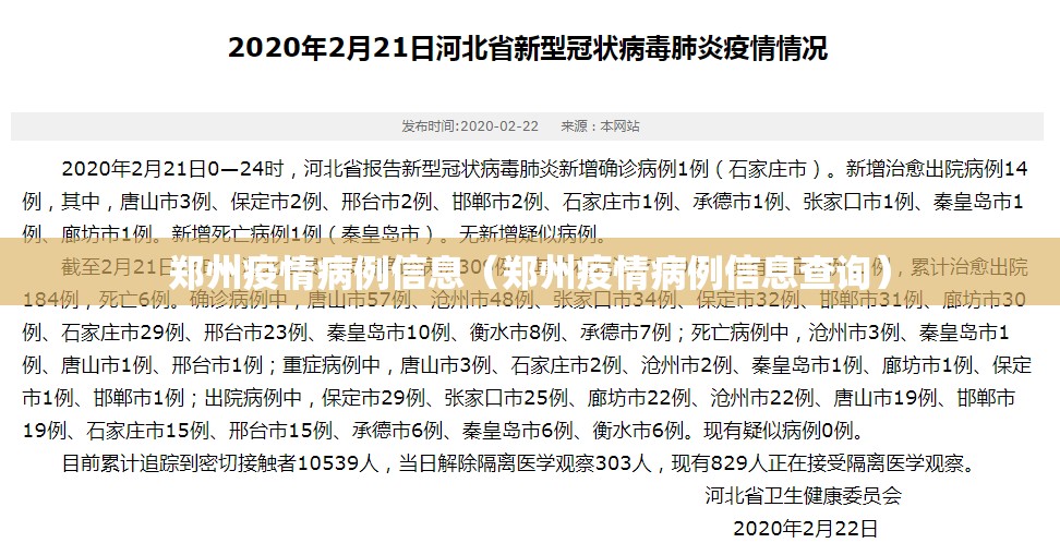 郑州疫情病例信息（郑州疫情病例信息查询）