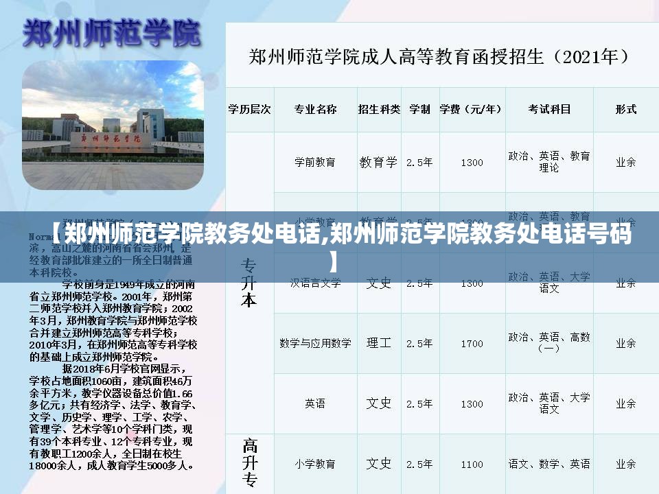 【郑州师范学院教务处电话,郑州师范学院教务处电话号码】