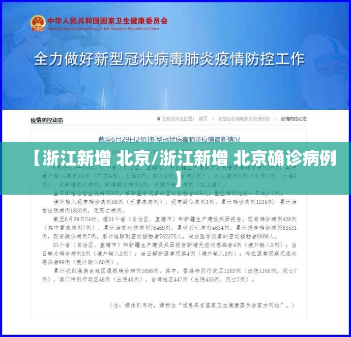 【浙江新增 北京/浙江新增 北京确诊病例】