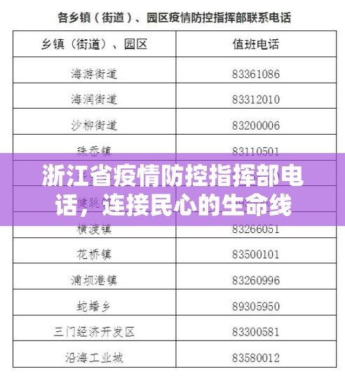 浙江省疫情防控指挥部电话，连接民心的生命线