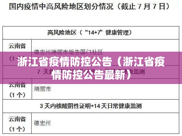 浙江省疫情防控公告（浙江省疫情防控公告最新）
