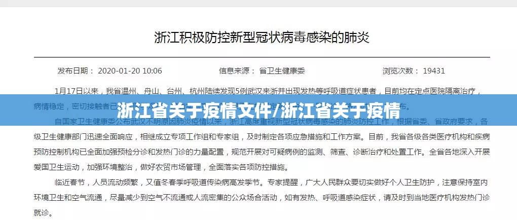 浙江省关于疫情文件/浙江省关于疫情